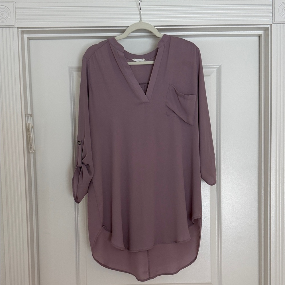 Lush Dusty Mauve V-Neck Tunic
